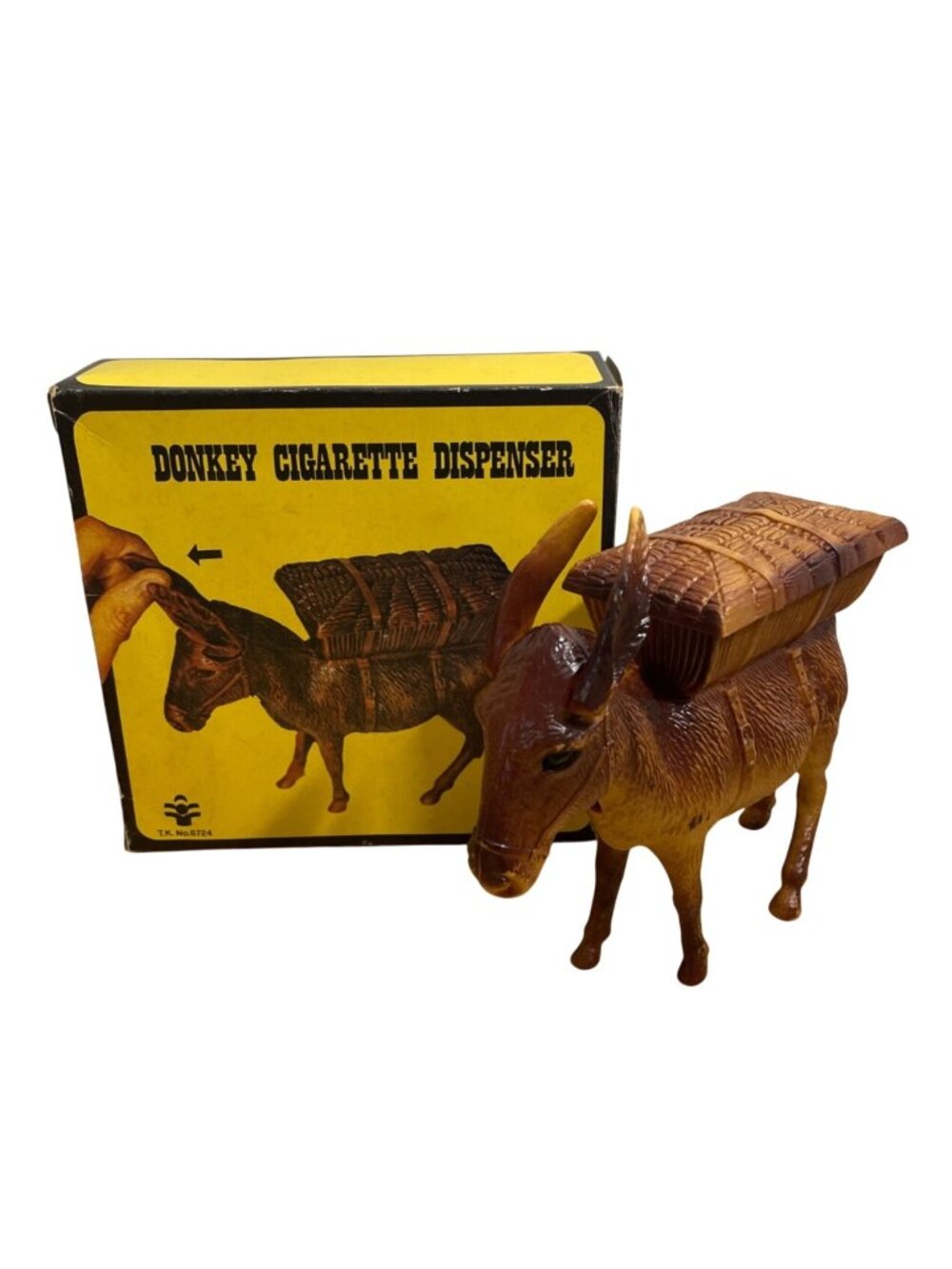 Vtg Donkey Mule Jackass Cigarette Dispenser w Box Hong Kong 1950s Tested Works